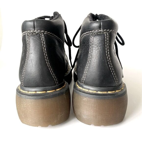 DR. MARTENS Vintage Y2K Black Leather 12278 Daisy Chunky Platform Ankle Boots